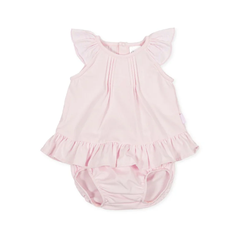 Robe avec culotte tricotée bébé fille P.Ballet rose Tutto Piccolo