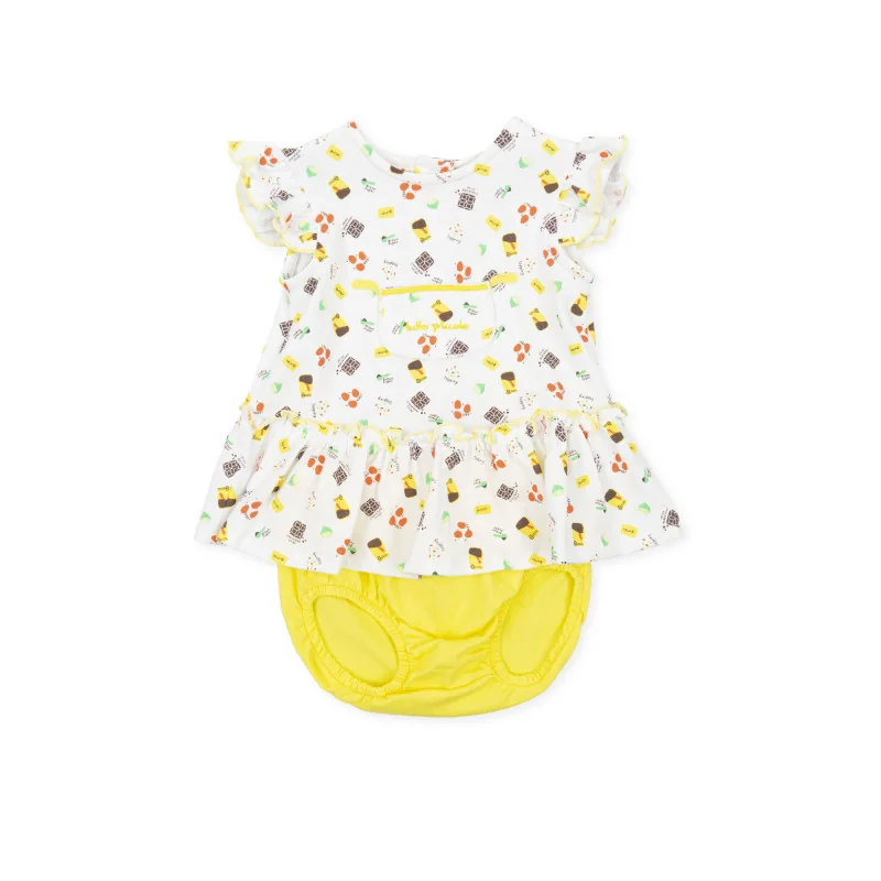 Robe fille avec culotte en maille imprimé Container P.Bunny Hop Tutto Piccolo Robe fille avec culotte en maille imprimé Container P.Bunny Hop Tutto Piccolo