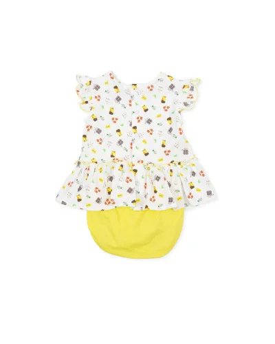 Vestido de niña con braguita de punto estampado Container P.Bunny Hop Tutto Piccolo