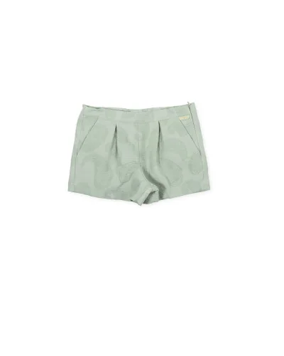 Short de niño de tejido jacquard Vals verde caqui Tutto Piccolo