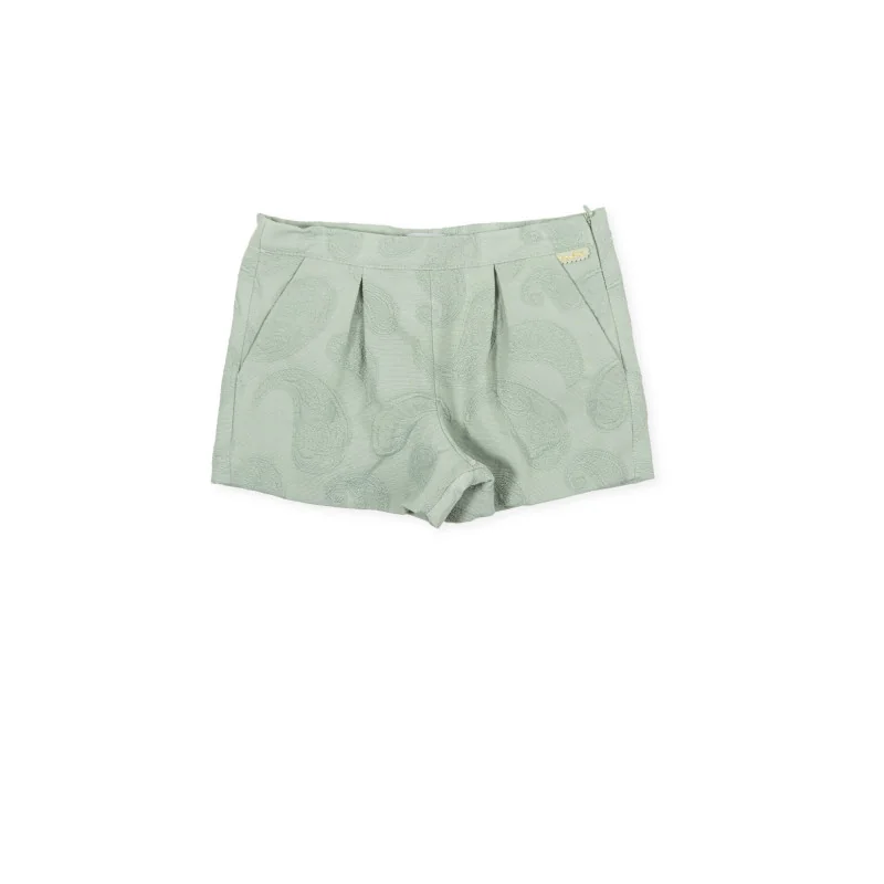 Short en tissu jacquard vert kaki - Vals