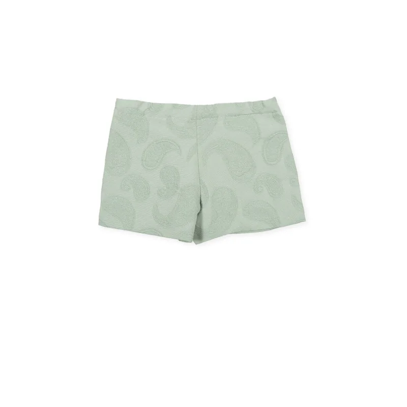Vals boys' jacquard shorts khaki green Tutto Piccolo