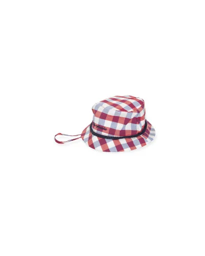 Bonnet vichy à carreaux rouges avec broderie Tutto Piccolo - Fox trot Tutto Piccolo
