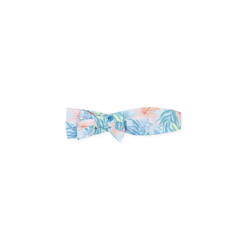 Ruban en popeline imprimé fleur turquoise Funky Tutto Piccolo Ruban en popeline imprimé fleur turquoise Funky Tutto Piccolo