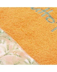 Serviette en éponge orange avec bordure imprimée palmier -  B.Son cubano