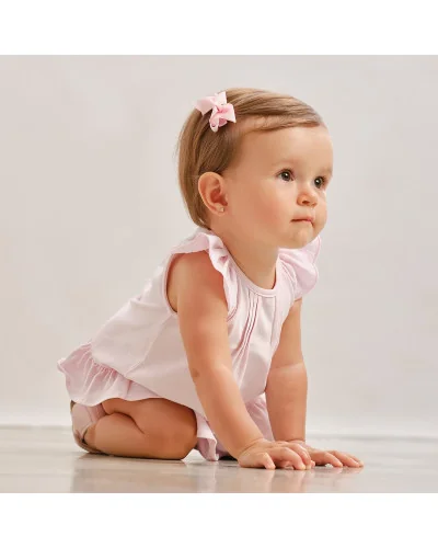 Robe avec culotte tricotée bébé fille P.Ballet rose Tutto Piccolo
