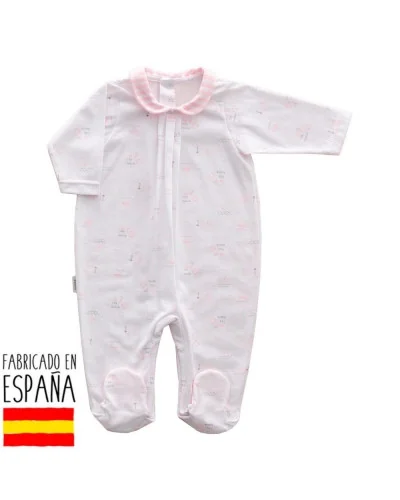 Pelele de algodón de niña Beach rosa 6 meses Babidu
