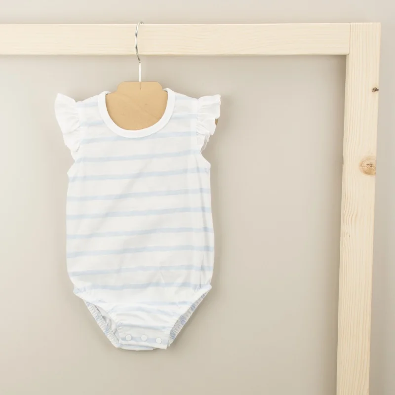 Striped strappy romper 3 months blue Babidu