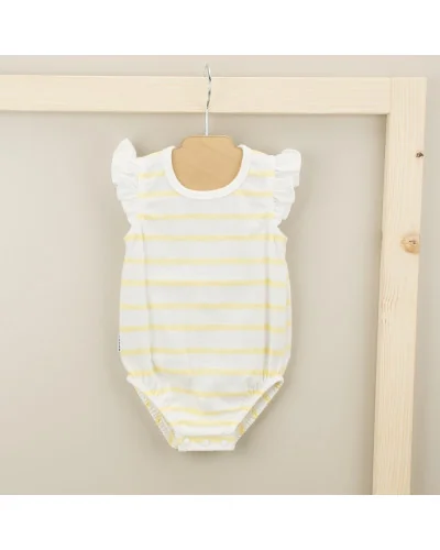 Striped strappy romper 1 month yellow Babidu