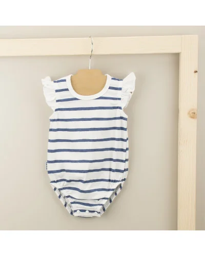 Striped strappy romper 1 month navy Babidu