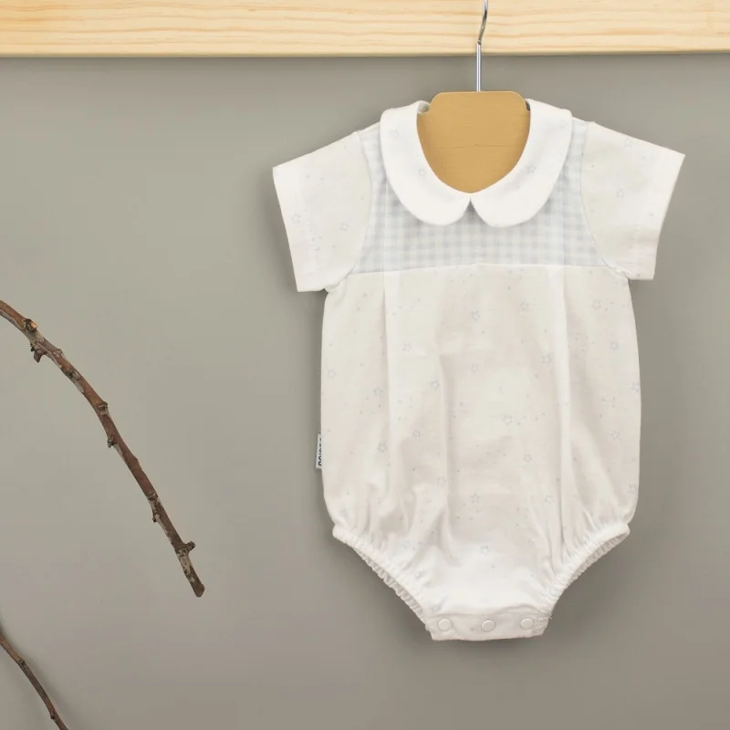 Ranita Vichy manga corta azul 3 meses niño Babidu