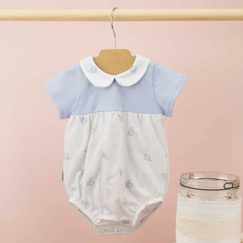 Baby romper Elephants 3 months blue Babidu