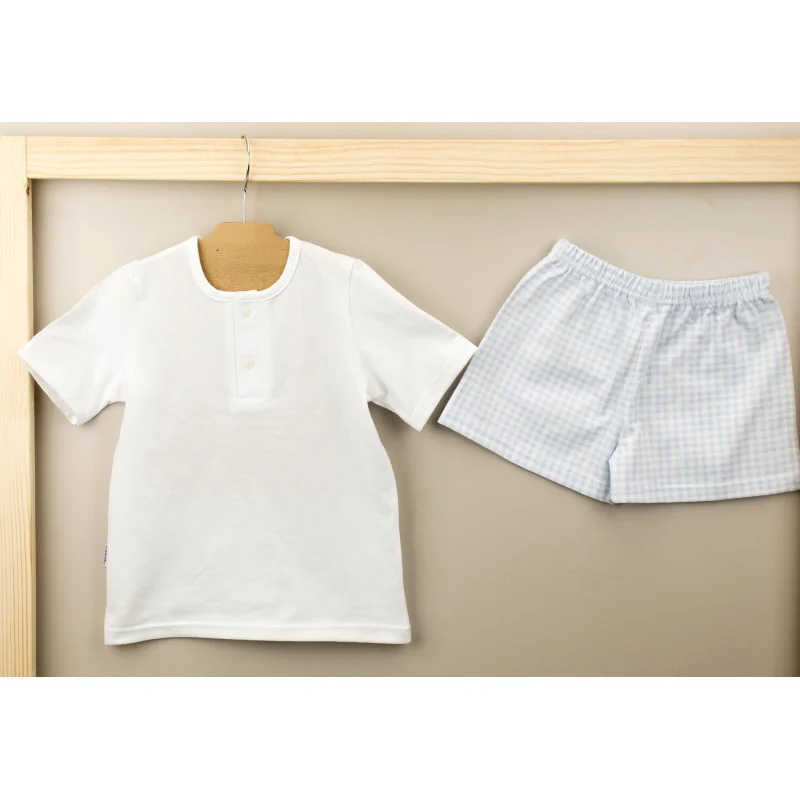 Pyjama garçon vichy bleu 6 ans Babidu