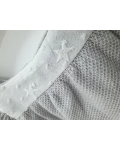 Romper with star yoke 1 month grey Babidu