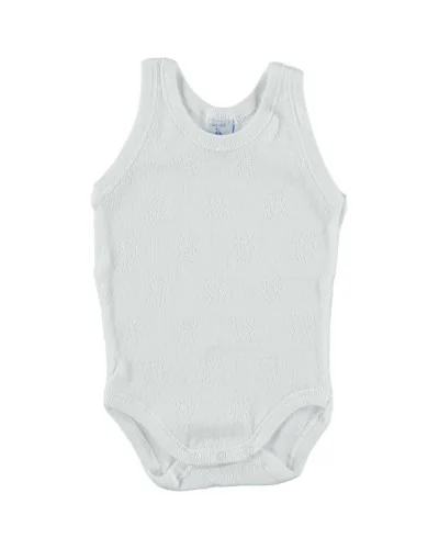 Ours sleeveless baby bodysuit with press studs 12 months white Babidu