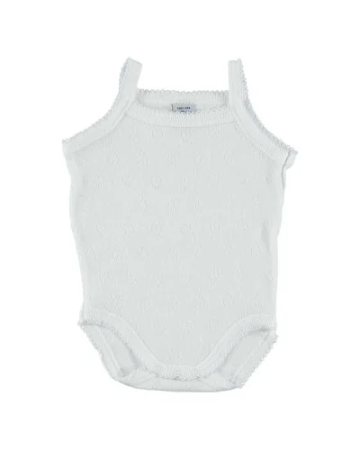 Sleeveless baby bodysuit with press studs 9 months white Babidu