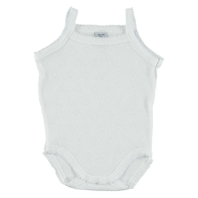 Body de tirantes con corchetes blanco 9 meses Babidu