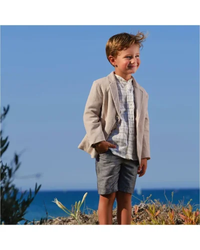 Bermuda en lin et coton gris foncé - Rock n roll