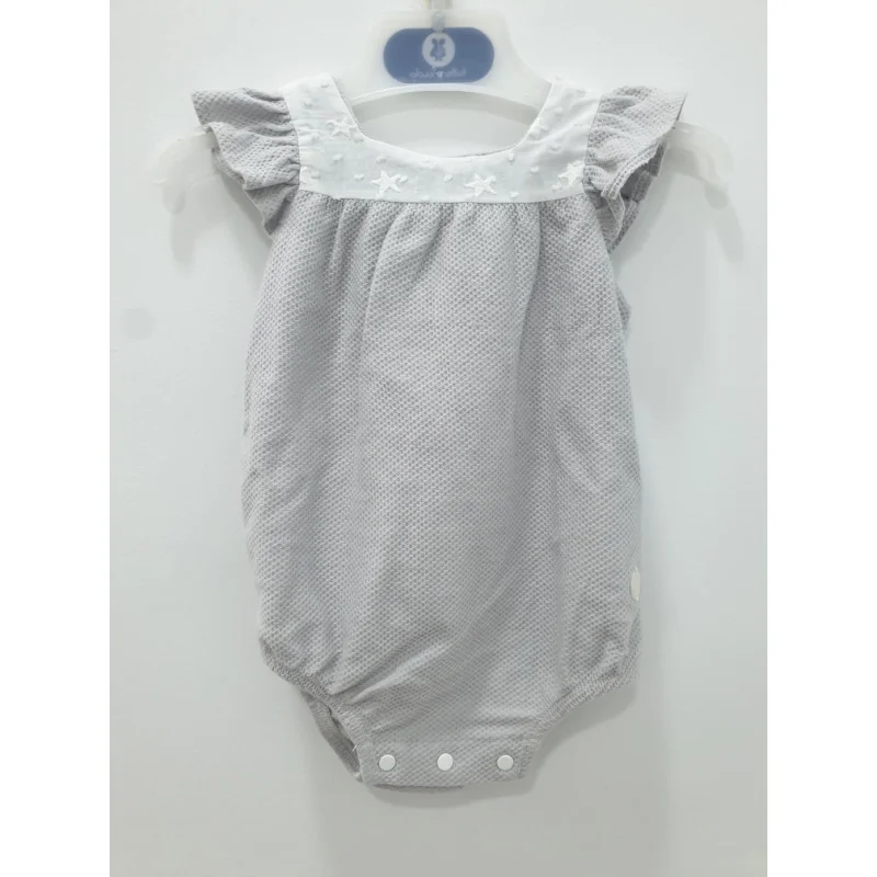Romper with star yoke 1 month grey Babidu