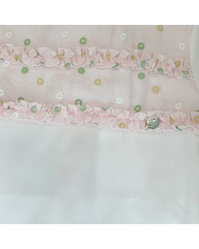 Girls' cotton sleepsuit 3 months pink model AC 5 Pureté du bébé