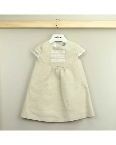 Vestido de niña de lino Estella Babidu