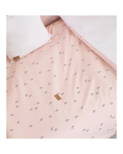 Funda nórdica con funda de almohada Panda rosa BonjourBébé Premium
