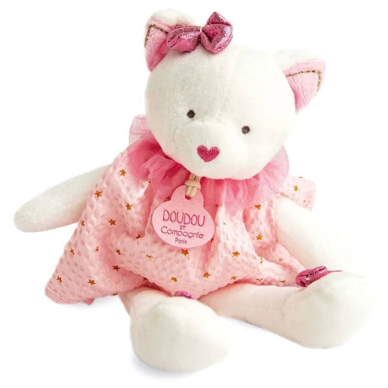 Peluche Chat Rose Et Blanc La Maison Du Bebe