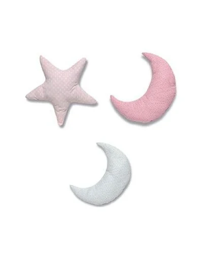 Love Friends moon decorative cushion pink Bimbidreams