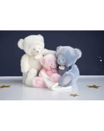Ours en peluche bleu 30 cm - Trop mimi Doudou et Compagnie
