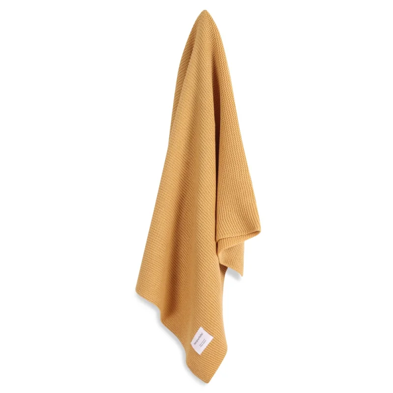 Manta de ganchillo mostaza 70x90 cm BonjourBébé Premium