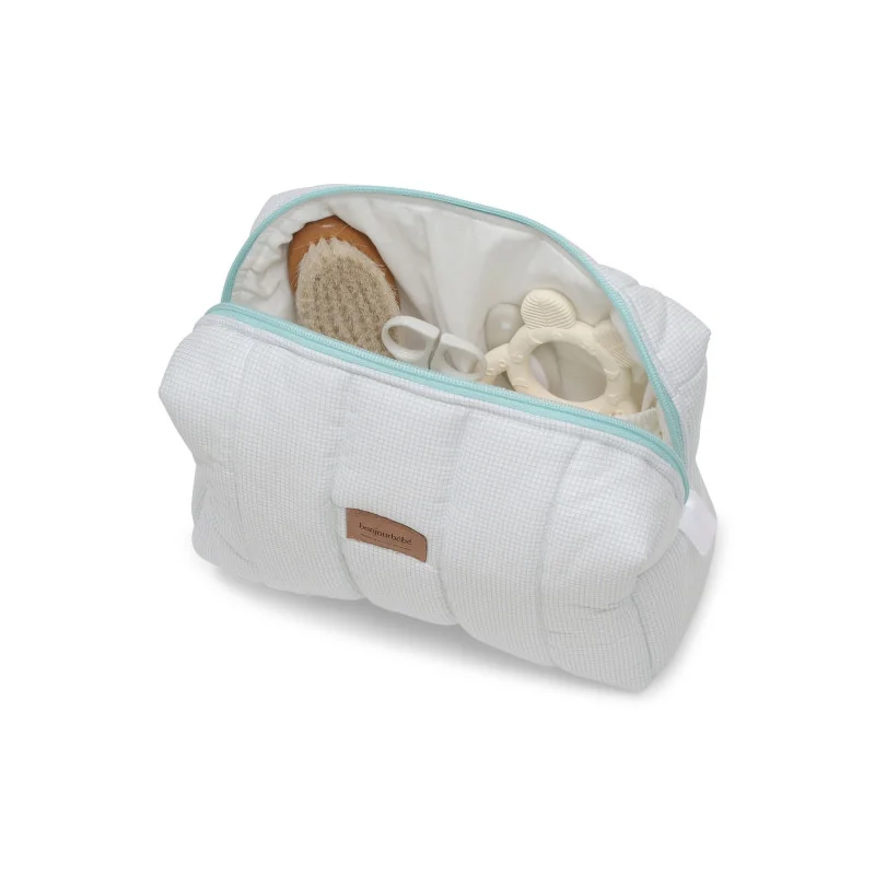 Trousse de toilette en coton bleue Trousse de toilette en coton bleue