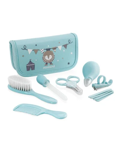 Trousse de soin bébé 7 accessoires bleu Miniland