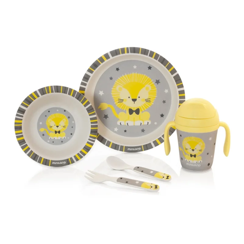 Coffret Repas Leo En Bambou Bio Miniland Repas Bebe