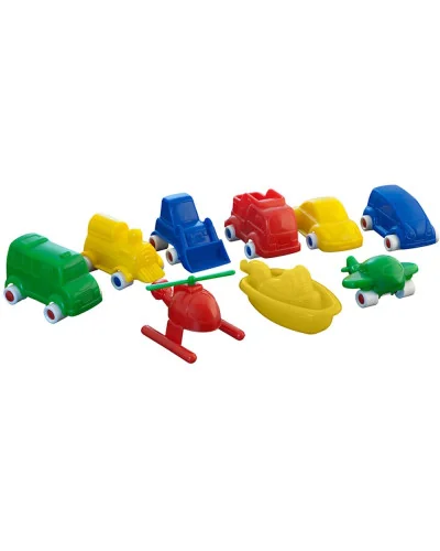 Caisse de mini-bolides 9 pièces dès 18 mois Miniland