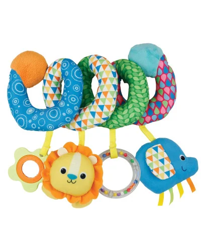 Spirale d'activités Take-Along Fun Winfun avec girafe, miroir et anneau hochet