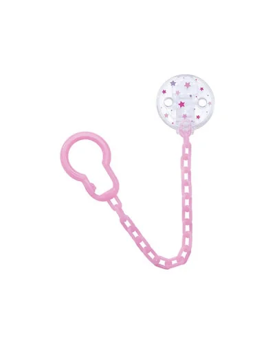 Attache sucette chaînette rose Dodie