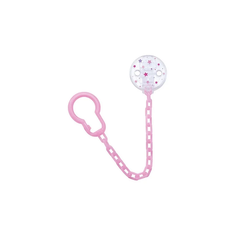 Attache sucette chaînette rose Dodie