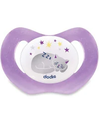 Sucette Physiologique DODIE Silicone +18 mois Nuit Chat P48