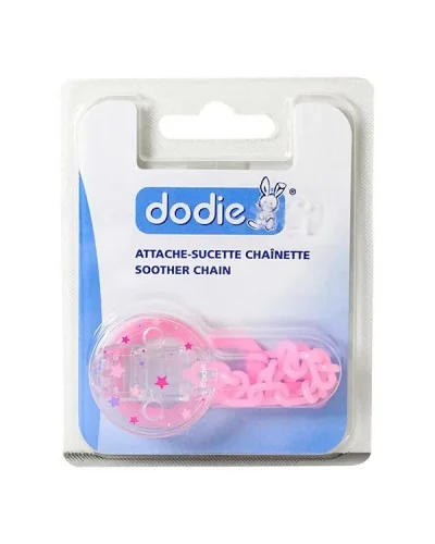 Attache sucette chaînette rose Dodie