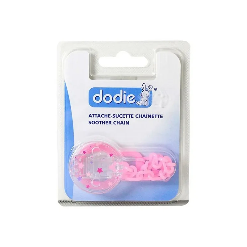 Attache sucette chaînette rose Dodie - vue 2
