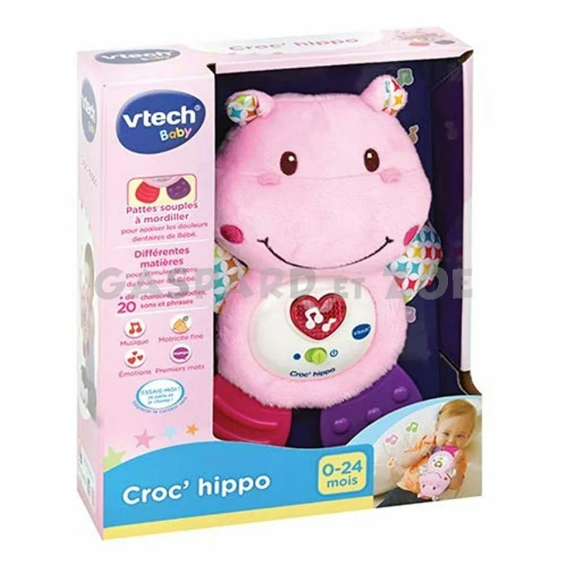 Doudou Croc Hippo Rose Vtech Jouets Jeux D Eveil Bebe