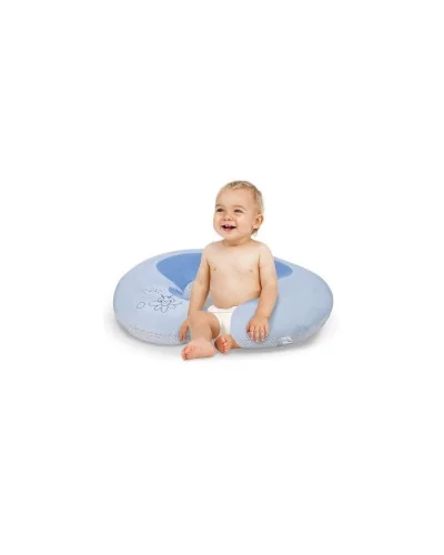 COUSSIN D'ALLAITEMENT « SWEET WOOLLY » Bleu Saro Classic