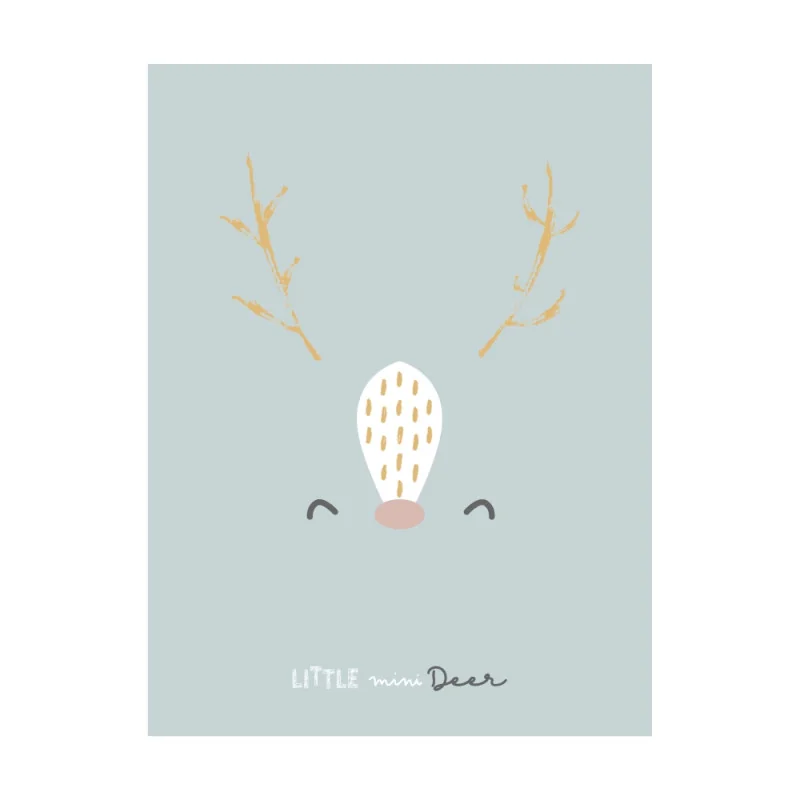 Deer nursery poster blue 30x40 cm BonjourBébé Premium