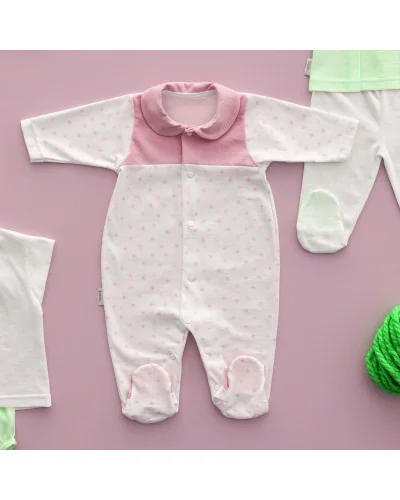 Grenouillère en coton rose 3 mois Babidu
