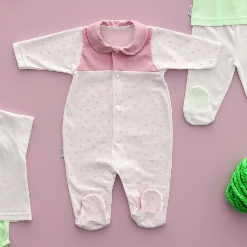 Grenouillère en coton rose 3 mois Babidu