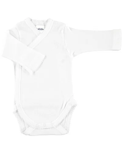 Body de manga larga de bambú blanco Babidu