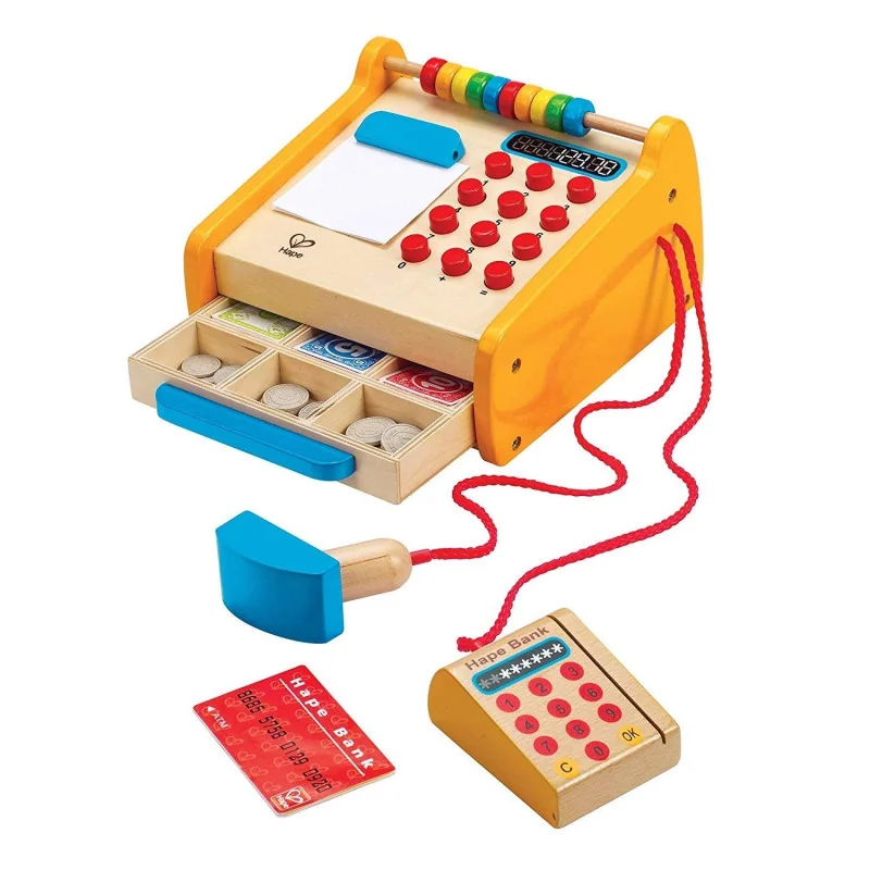 Caja registradora con ábaco multicolor Hape