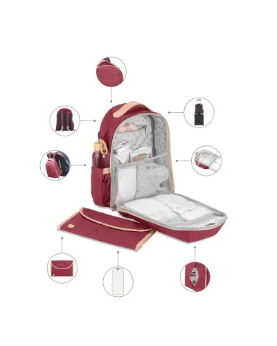 Sac a langer le pyla burgundy babymoov | la maison du bebe