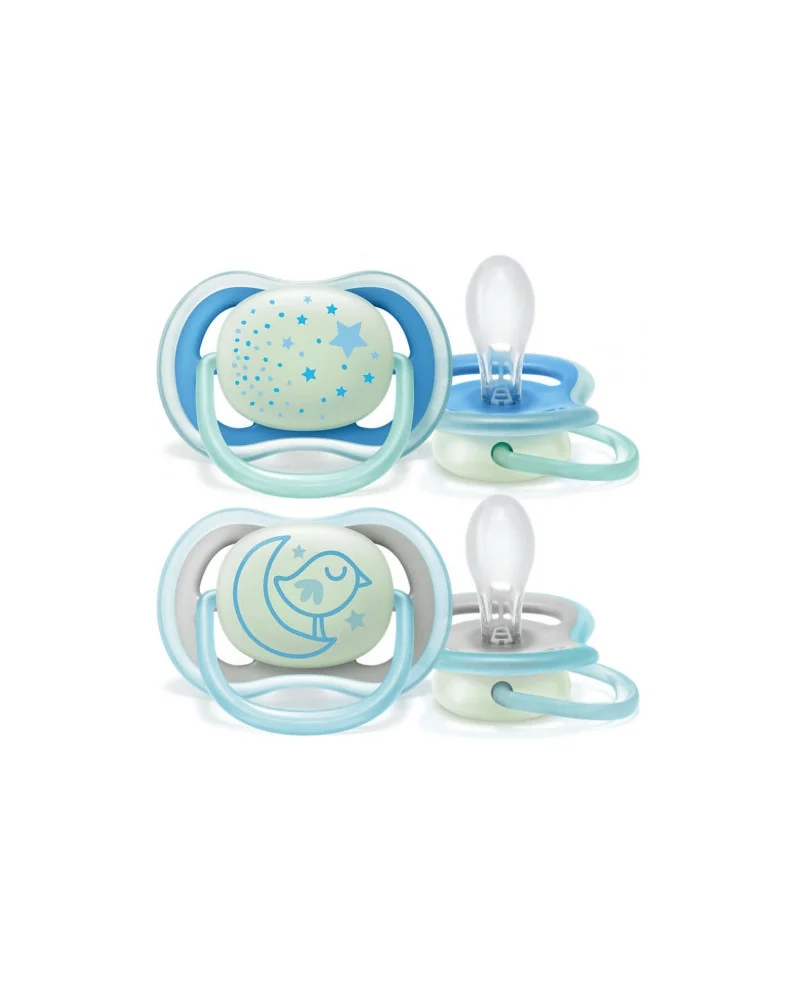 Sucette Bebe Ultra Air Nuit Bleu 6 18 Mois Philips Avent
