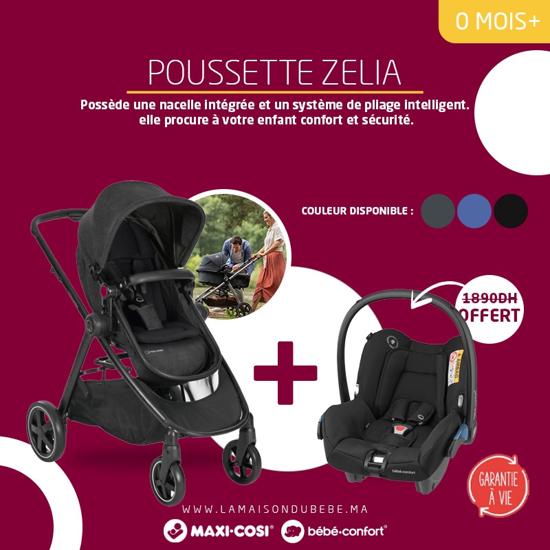 Pack Poussette Duo Zelia Nomad Black Siege Auto Citi Essential Black Bebe Confort